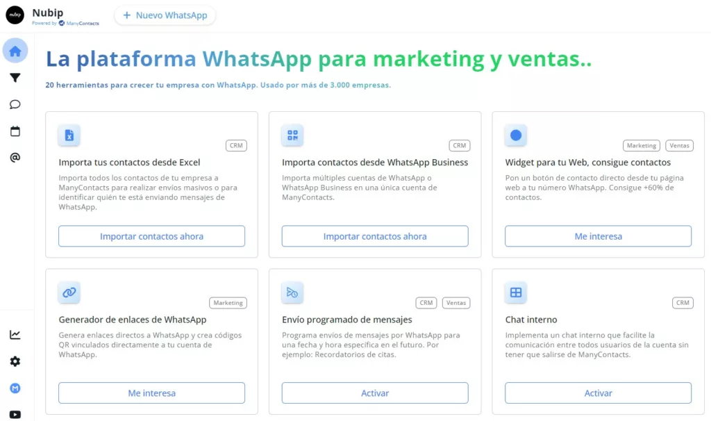 la plataforma de whatsapp para marketing y ventas