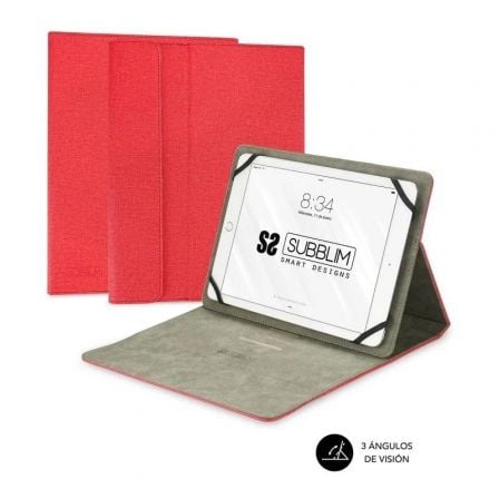 Funda subblim clever stand para tablets de 9"-10.1"/ roja
