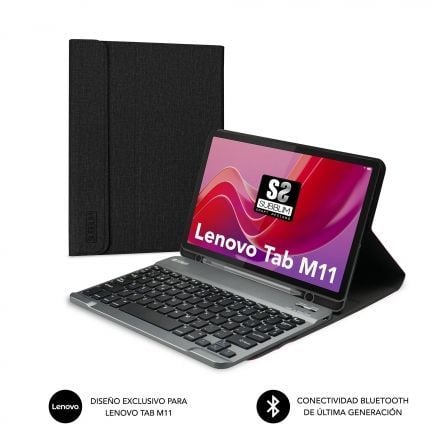 Funda con teclado subblim keytab pro bluetooth para lenovo tab m11 de 11"/ negra